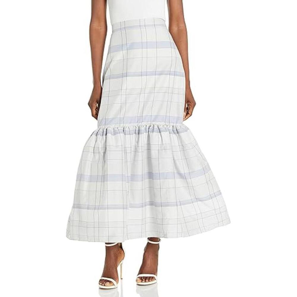 Club Monaco, Size 0, Blue Mix, Women's Novelty Plaid Skirt